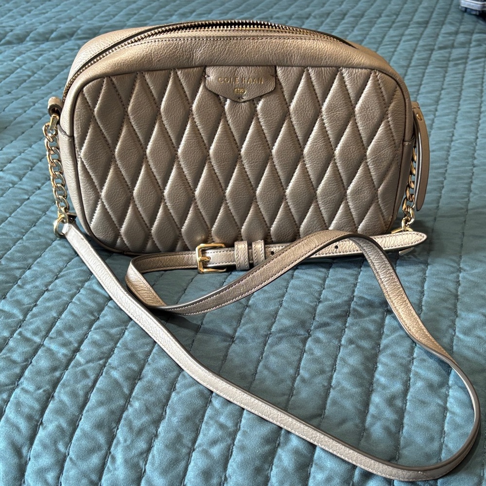 Cole Haan Metallic Quilted Crossbody Bag